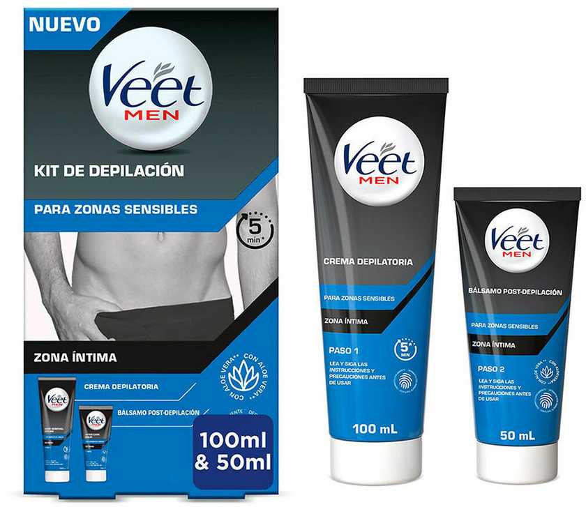 „Veet Men“ depiliacinis kremas jautrioms vietoms, 100 ml, 2 vnt. rinkinys