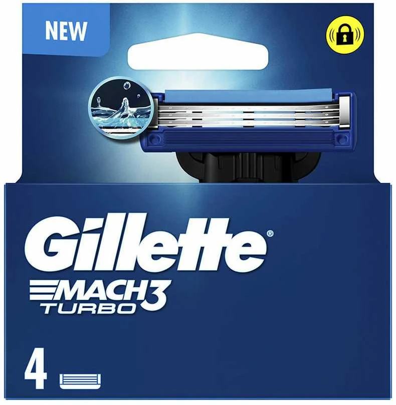 Skustuvo galvutės Gillette Mach3 Turbo, 4 vnt.