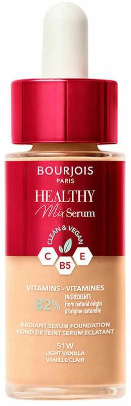 Veganiškas makiažo pagrindas BOURJOIS Paris Healthy Mix Clean & Vegan Serum Makeup, 30 ml N:51 W