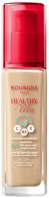 Makiažo pagrindas ,,Bourjois Healthy Mix Radiant Foundation", spalva: 51.2W Golden Vanilla, 30ml