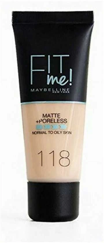 „Maybelline Fit Me Matte + Poreless“ skystas makiažo pagrindas, 312 Golden, 30 ml