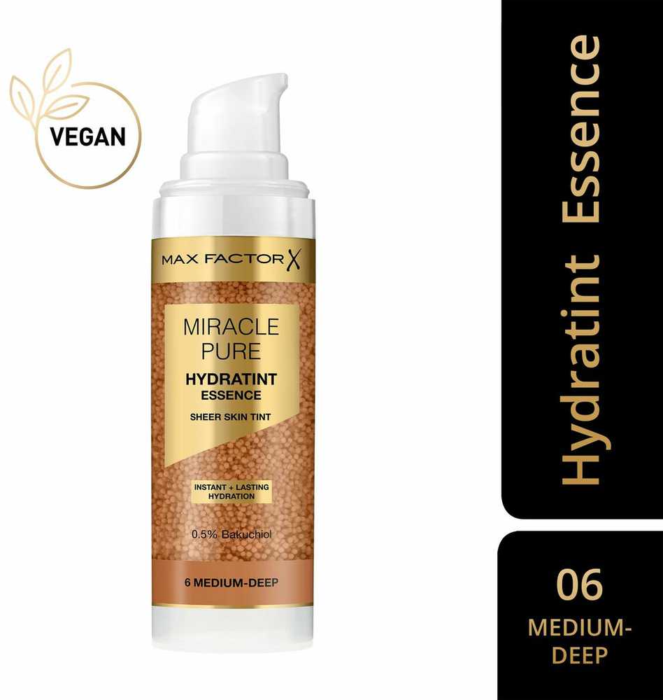 „Max Factor MIRACLE PURE“ drėkinamoji esencija #6 – vidutinio–intensyvumo 30 ml