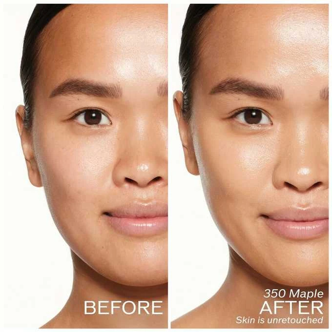 „Shiseido Revitalessence Skin Glow“ skaistinantis skystas makiažo pagrindas, 350 klevo spalvos, 30 ml