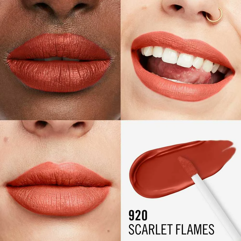 Rimmel London Lasting Mega Matte Skysti lūpų dažai moterims, 7,4 ml