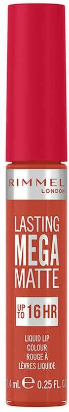 Rimmel London Lasting Mega Matte Skysti lūpų dažai moterims, 7,4 ml