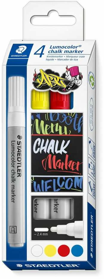 Staedtler Lumocolor kreidinių markerių 4 vnt. rinkinys pakuotėje