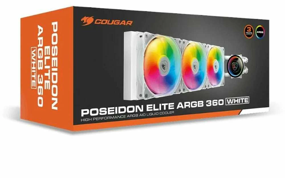 COUGAR Poseidon Elite ARGB 360 AiO Liquid Cooler, Baltas