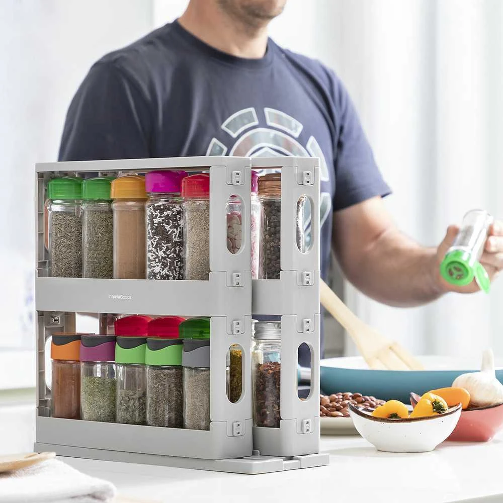 InnovaGoods ištraukiamas ir pasukamas Lentyna InnovaGoods Rispick prieskonių organizatorius