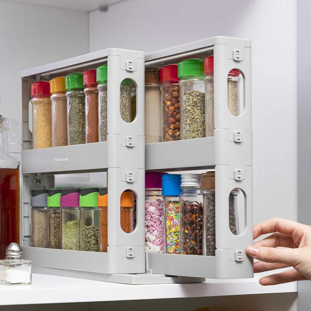 InnovaGoods ištraukiamas ir pasukamas Lentyna InnovaGoods Rispick prieskonių organizatorius