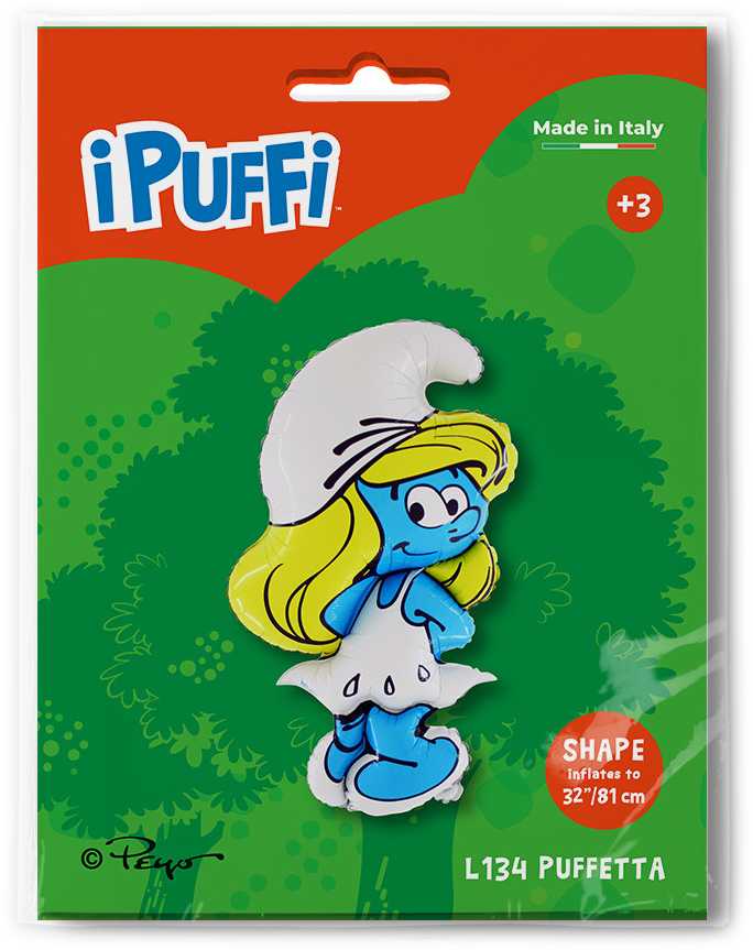 Smurfų Smurfette folijos balionas 81 cm