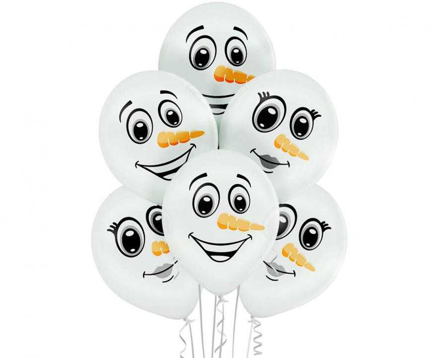 Premium balionai "Snowman" (6vnt)