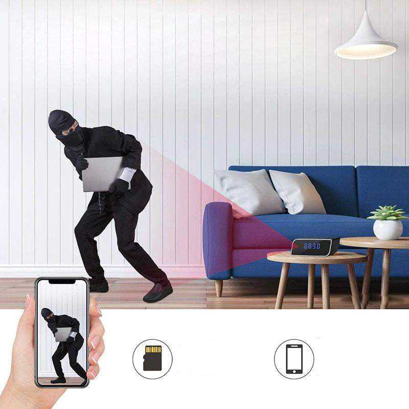 Šnipinėjimo kamera laikrodyje, LED, žadintuvas, „Full HD“, „Wi-Fi“