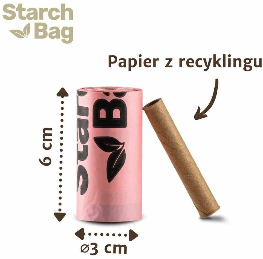 Starch Bag STARCHBAG BIO kompostuojamos šuniukų maišeliai alyvinė – 8x15 vnt.