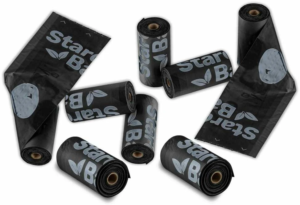 Starch Bag Krakmolo maišelis STARCHBAG BIO kompostuojami maišeliai išmatoms – juodas – 8x15 vnt.