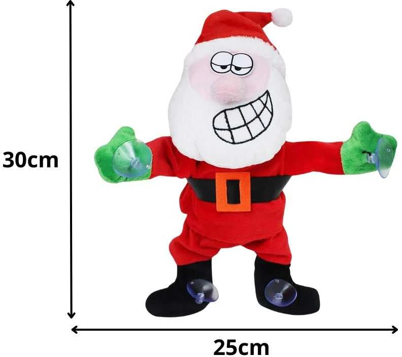 Kalėdinė 30 cm aukščio dainuojanti ir šokanti figūra su siurbtukais