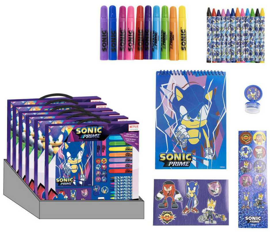 CERDÁ Sonic Prime colouring stationery set