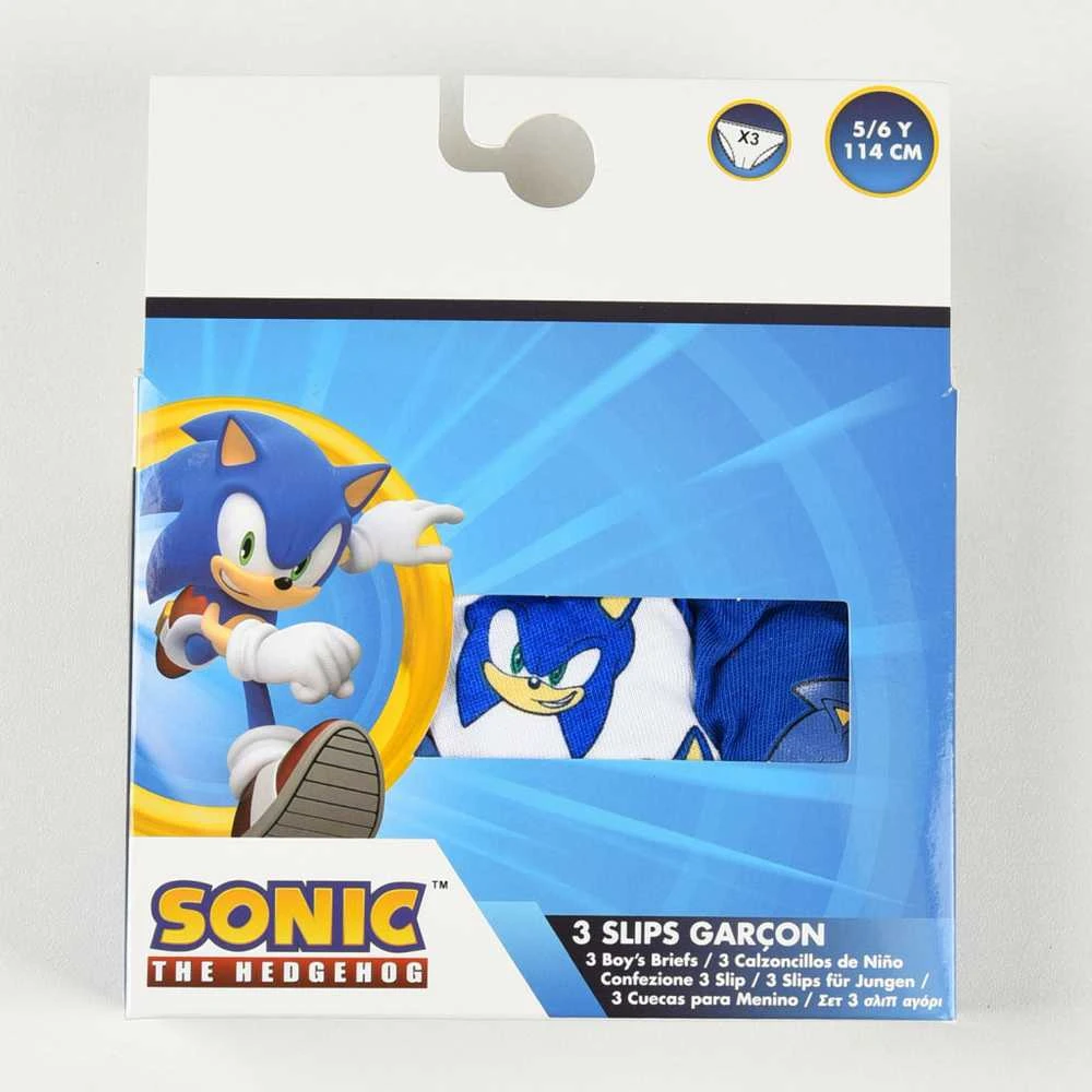 Sonic the Hedgehog Gotta Go vaikiški apatiniai, kelnaitės (3 vnt./pakuotė) 3-4 metai / 98-104 cm