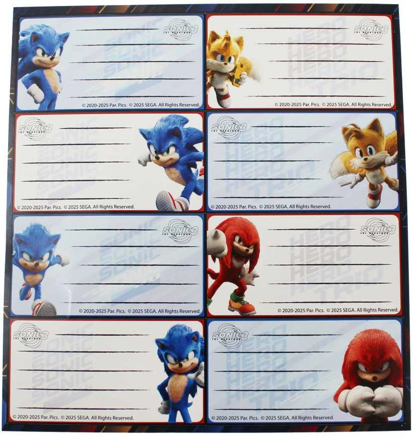 „Sonic the Hedgehog Hype Man“ 16 dalių užrašų knygelės etikečių rinkinys