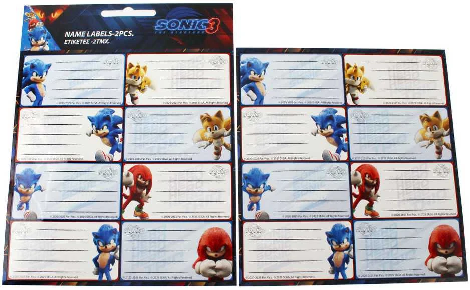 „Sonic the Hedgehog Hype Man“ 16 dalių užrašų knygelės etikečių rinkinys