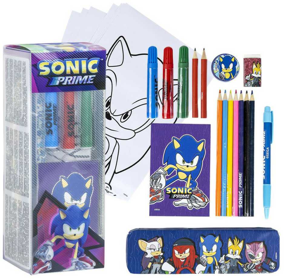 CERDÁ Sonic Prime colouring stationery set