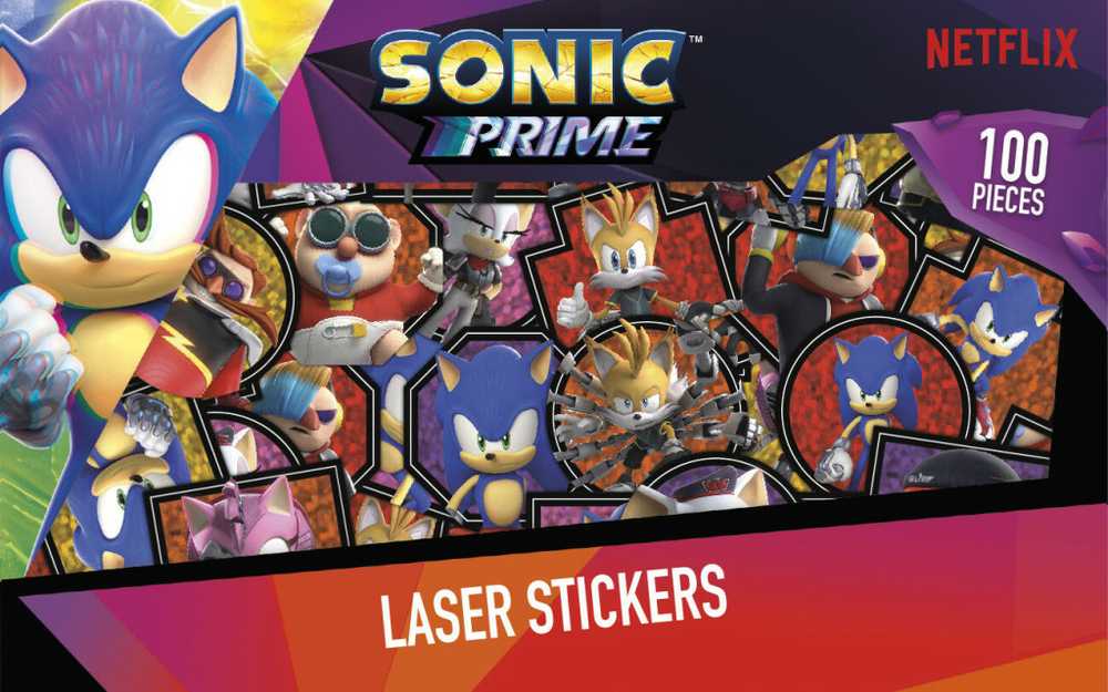 „Sonic the Hedgehog Prime Super“ lipdukų rinkinys su žaidimu