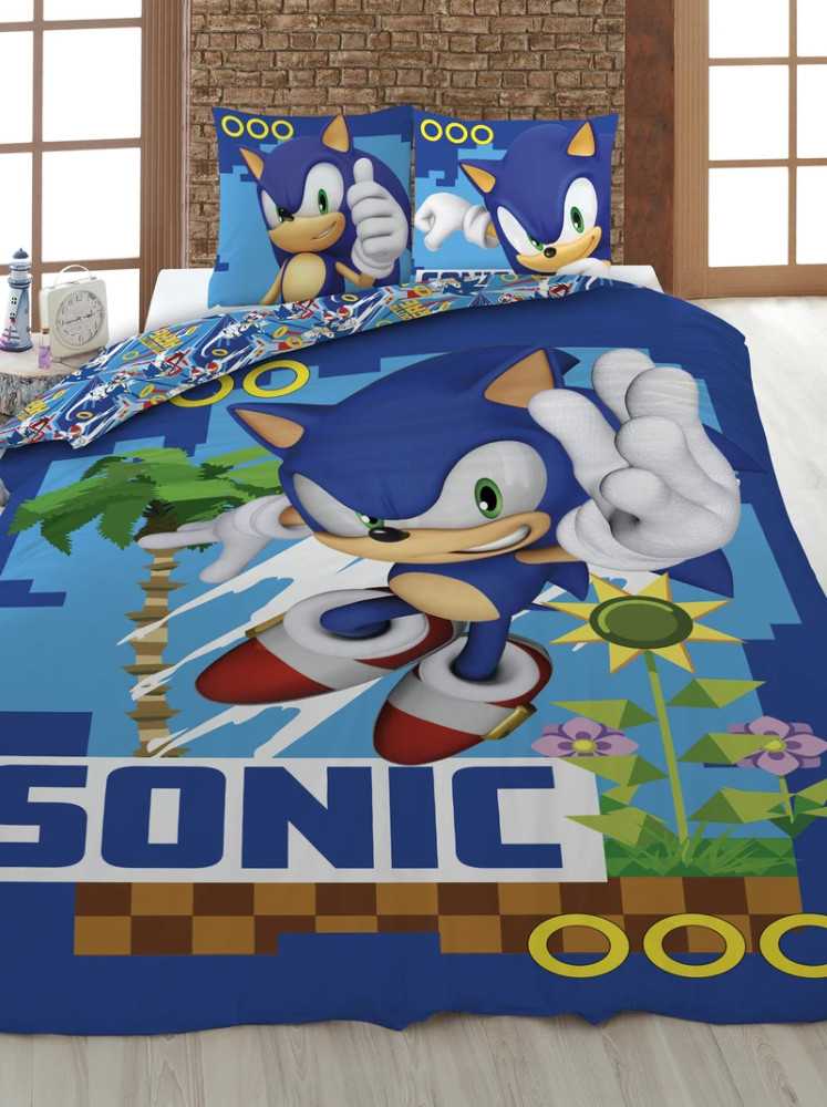 Sonic the Hedgehog Sonic the Hedgehog Coin Chase patalynės komplektas 140√ó200cm, 63√ó63 cm mikropluošto