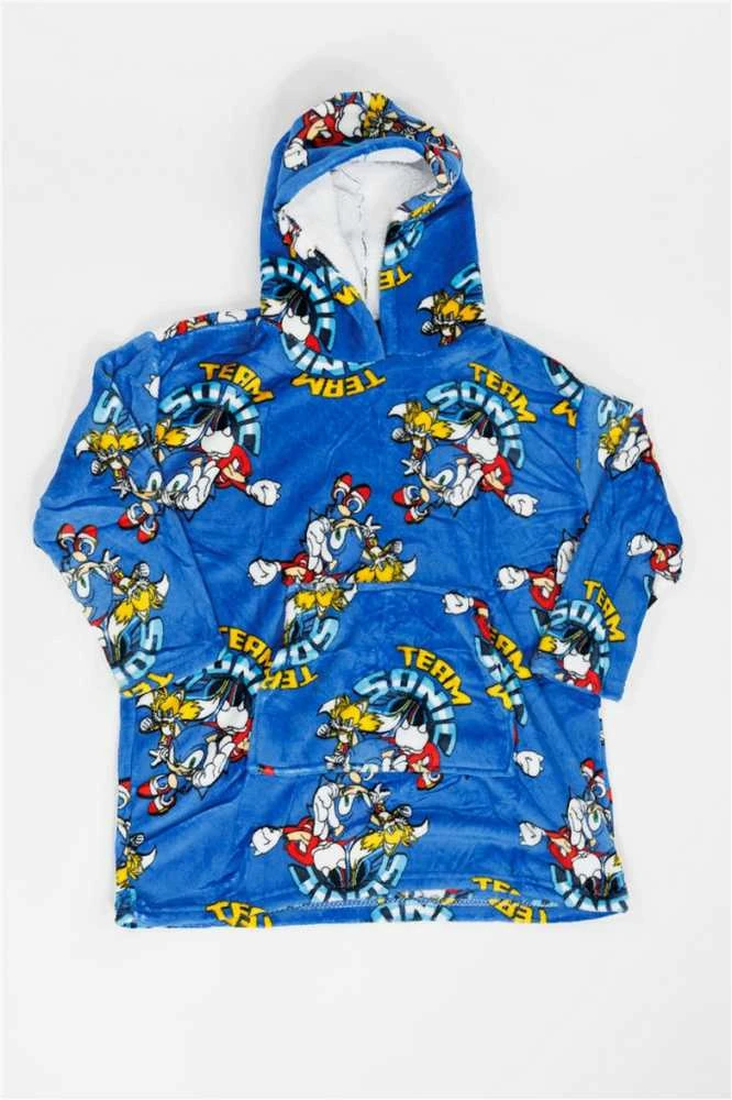 Sonic the Hedgehog Sonic the Hedgehog nešiojama pliušinė vilnonė antklodė, pončas