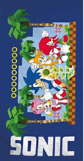 Sonic The Hedgehog Ežiukas Sonikas rankšluostis 70x140 cm