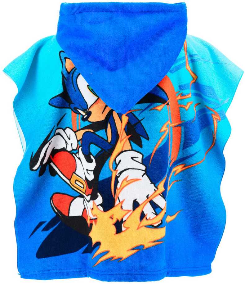 Sonic the Hedgehog Speed paplūdimio rankšluostis pončas 55x110 cm (greitai džiūstantis)
