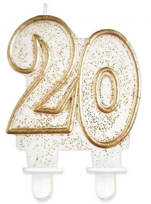 GoDan Candle Number 20, auksinė kontur