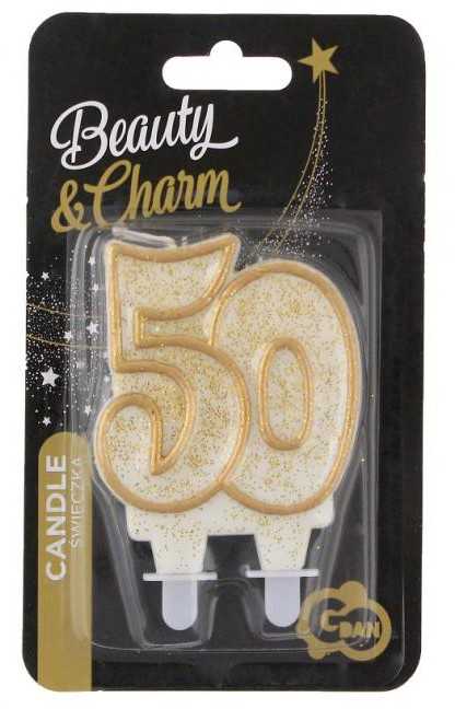 GODAN blizganti gimtadienio žvakė numeris 50