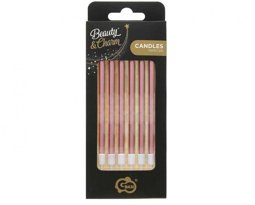 Spalva B&C Metallic Rose Gold torto žvakė, 6 žvakių rinkinys