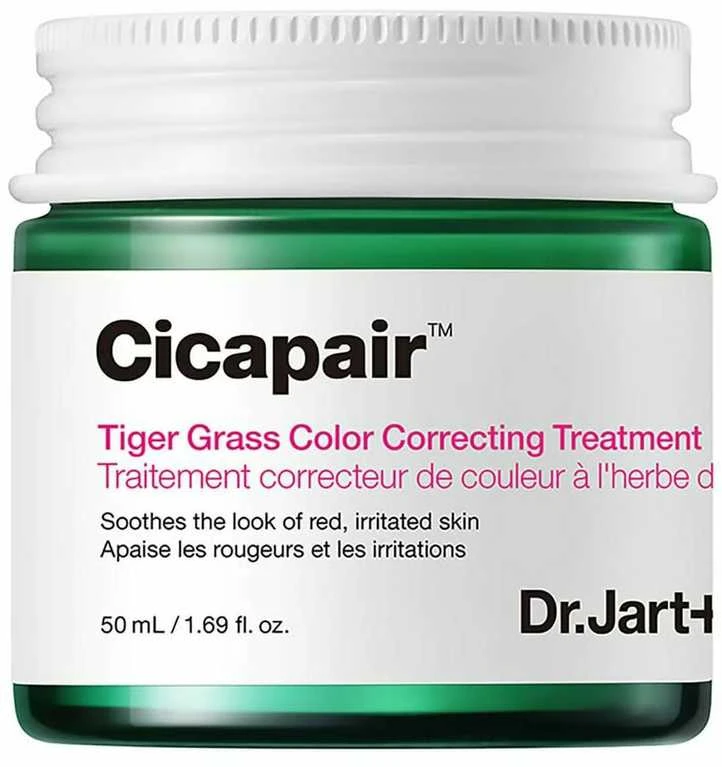 Dr. Jart+ Cicapair Tiger Grass Color Correcting Treatment intensyvaus poveikio kremas nuo odos raudonio, 50 ml