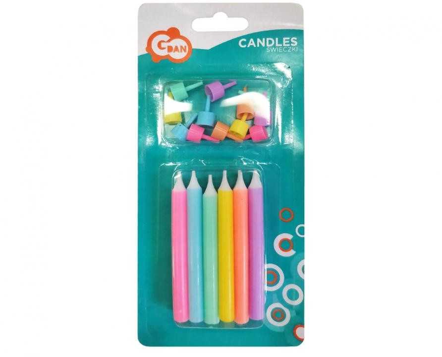 Spalvota Jumbo Neon torto žvakė, 12 vnt. žvakių rinkinys