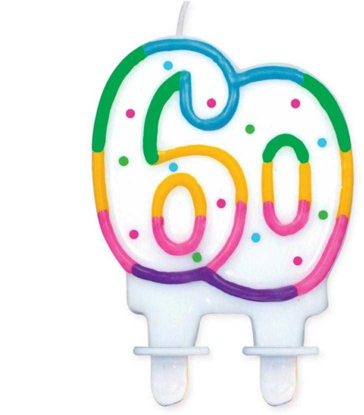 GoDan skaičių žvakė „60“ su taškeliais (8 cm)