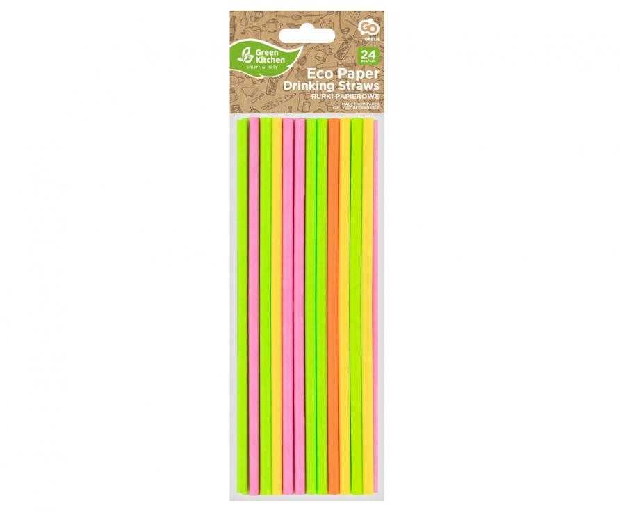 GoDan Rurki słomki papierowe Fluor MIX 6x197mm 24szt