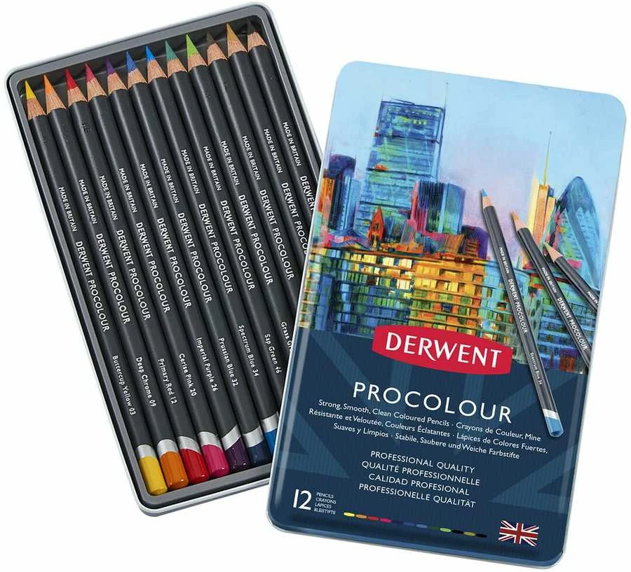 Derwent Procolour pencil - 12 stk. i tinæske
