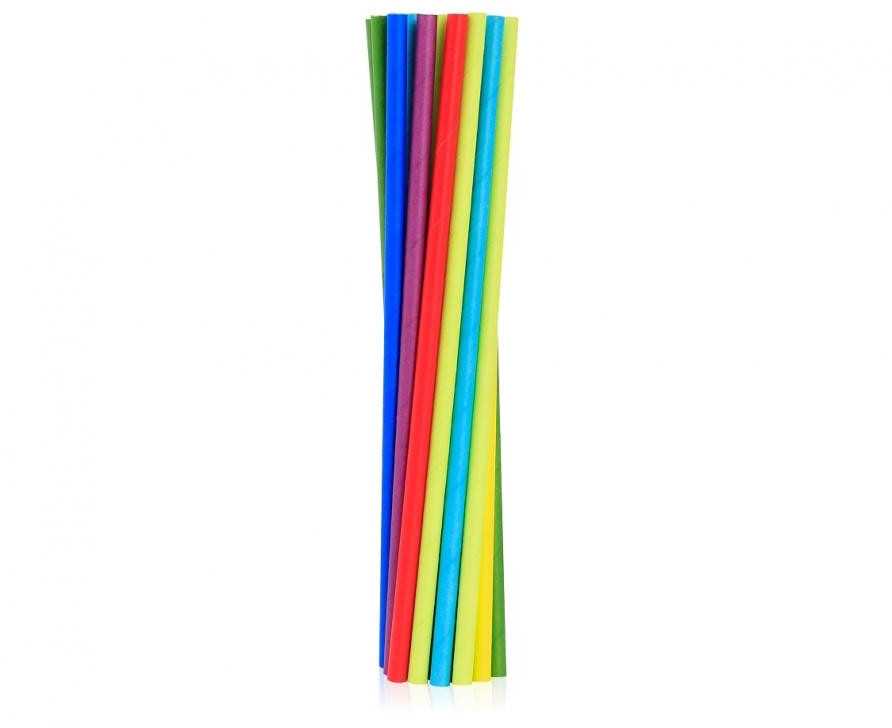 GoDan Słomki papierowe tęczowy MIX 197x6mm 24szt