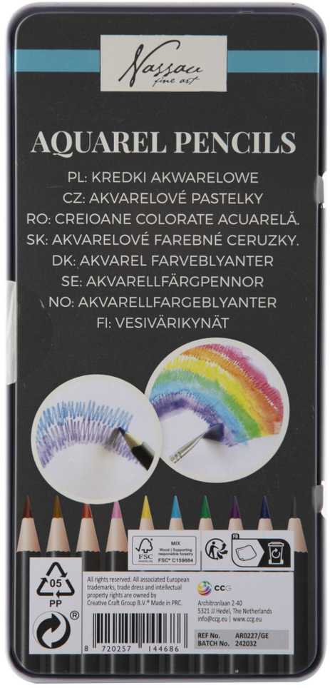 Spalvotų Nassau akvarelinių pieštukų rinkinys, 10 vnt.
