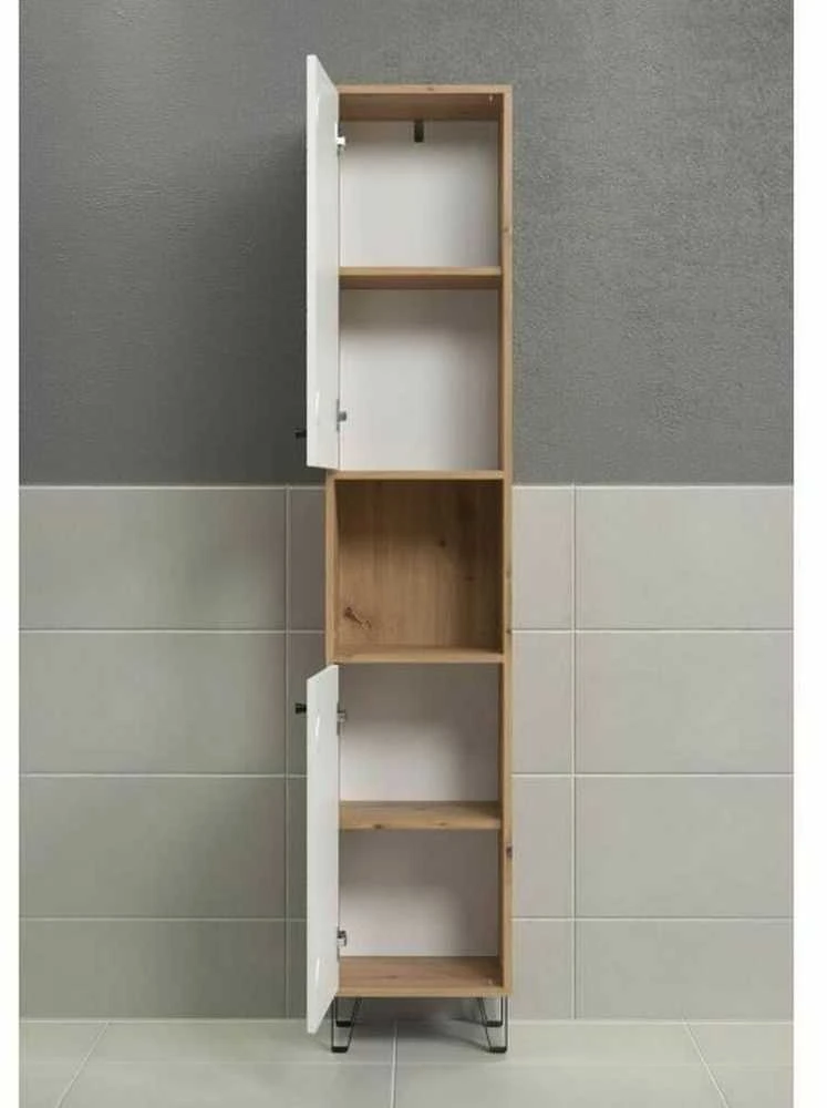 Trendteam Aukšta vonios spintelė Touch, 36 x 29 x 191 cm, ąžuolas / balta
