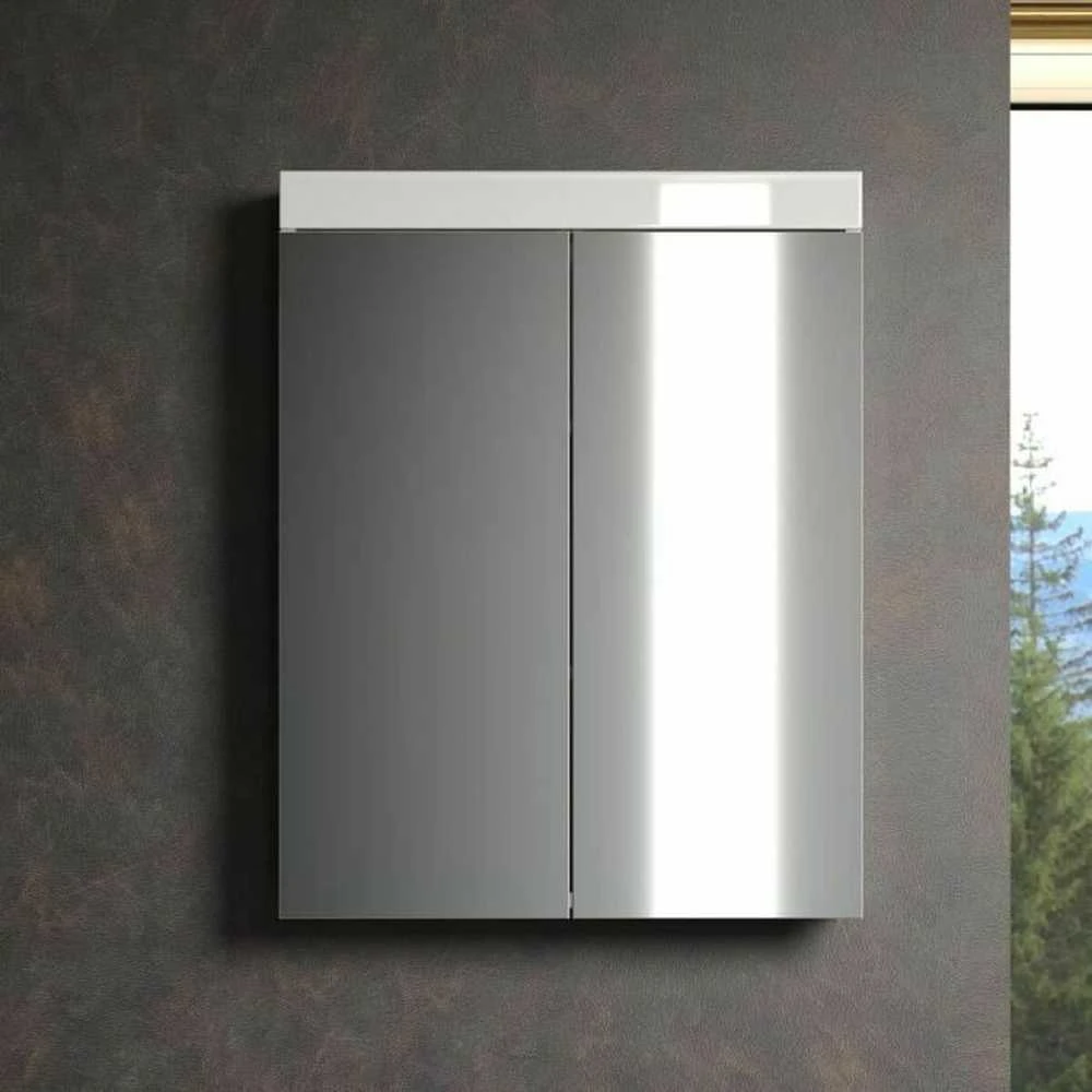 Trendteam Veidrodinė spintelė Amanda, 60 x 17 x 77 cm, balta blizgi