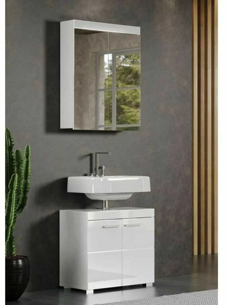 Trendteam Veidrodinė spintelė Amanda, 60 x 17 x 77 cm, balta blizgi