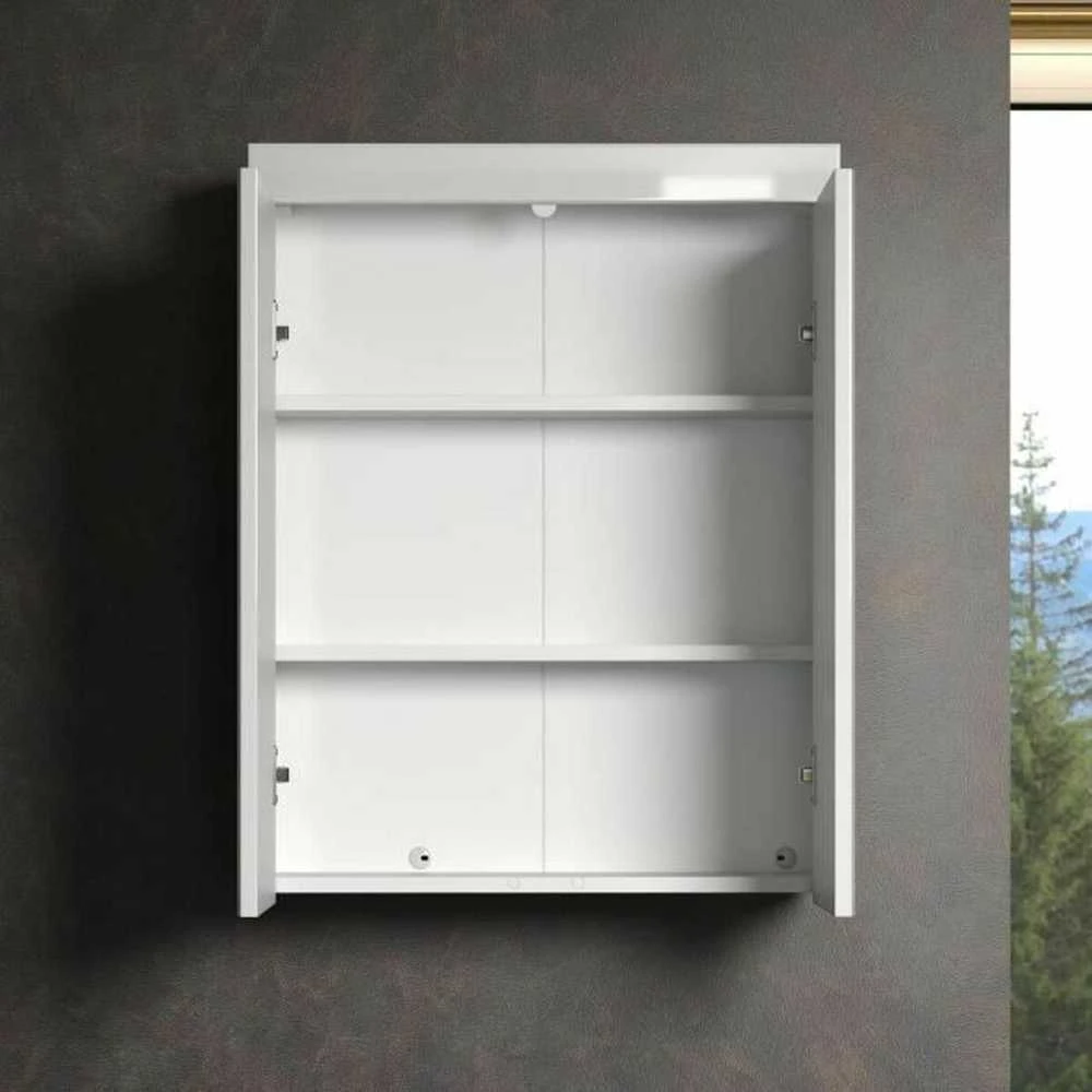 Trendteam Veidrodinė spintelė Amanda, 60 x 17 x 77 cm, balta blizgi