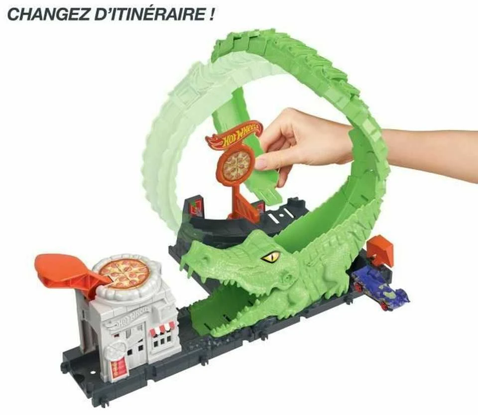 Mattel Hot Wheels rinkinys „Aligatorius, užpuolęs piceriją“