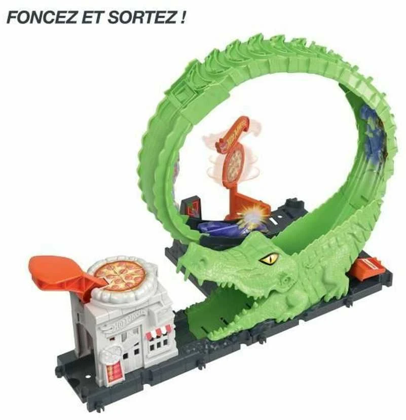 Mattel Hot Wheels rinkinys „Aligatorius, užpuolęs piceriją“