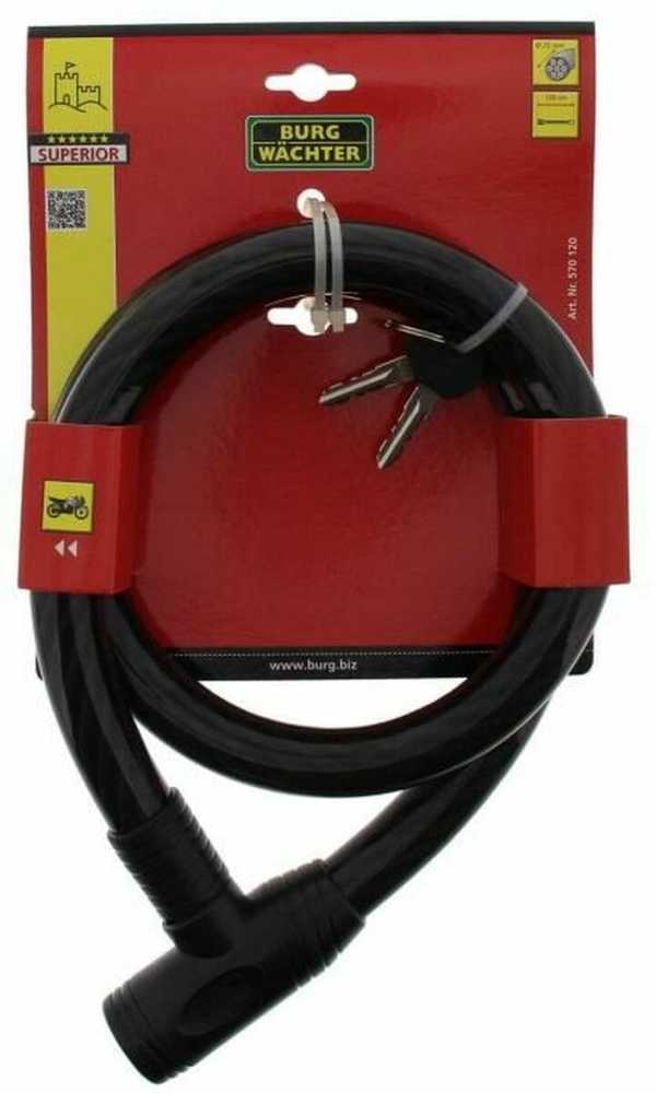 Bez Marki Dviratinio užrakto - BURG WACHTER - 570 120 - Plieno kabelis 25 mm - PVC apsauga - 120 cm