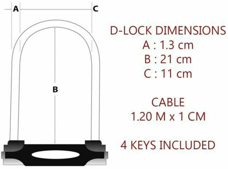 Masterlock MASTER LOCK Grūdinto plieno „U“ formos dviračio spyna su papildomu trosu ir laikikliu spynai