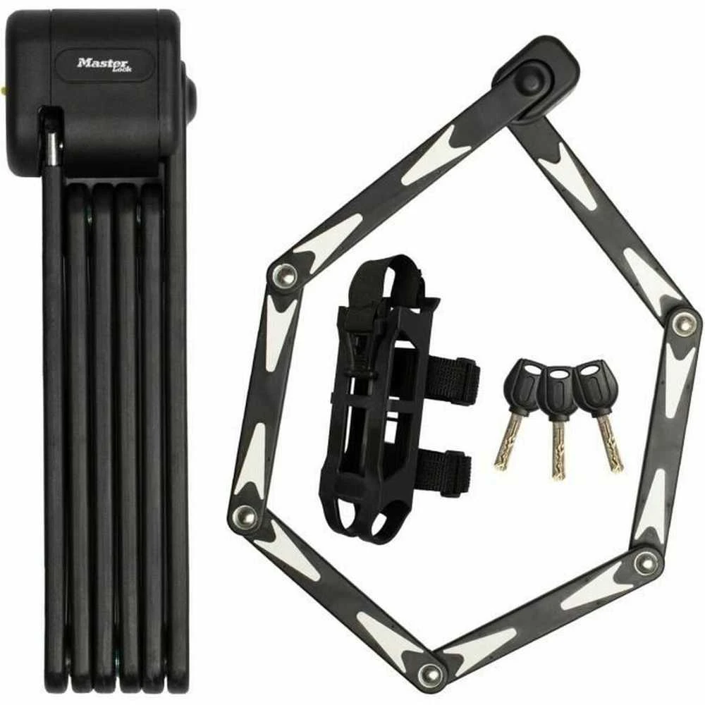 Masterlock MASTER LOCK sulankstoma dviračio spyna su grūdinto plieno jungtimis 3 raktai ir laikiklis