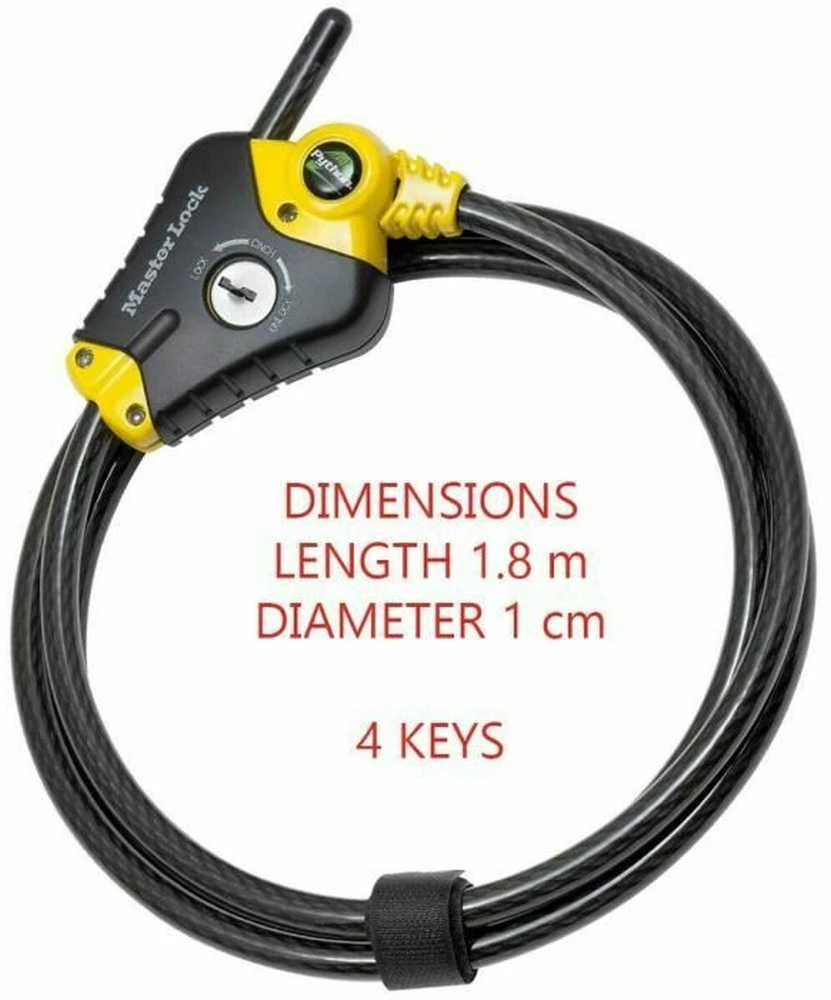 „Master Lock“ „MasterLock“ dviračio užraktas Python 1,8 mx 10 mm (8433EURD)