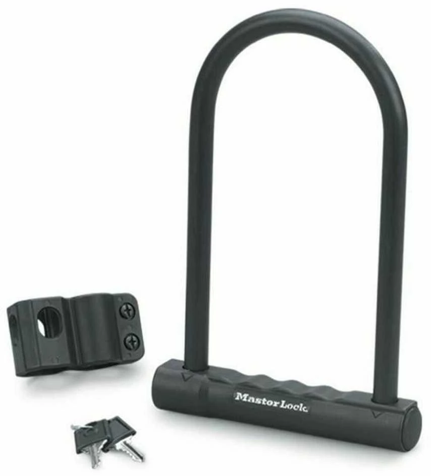 Master Lock Masterlock Plieninė "U" formos dviračio spyna su 2 raktais (juoda)
